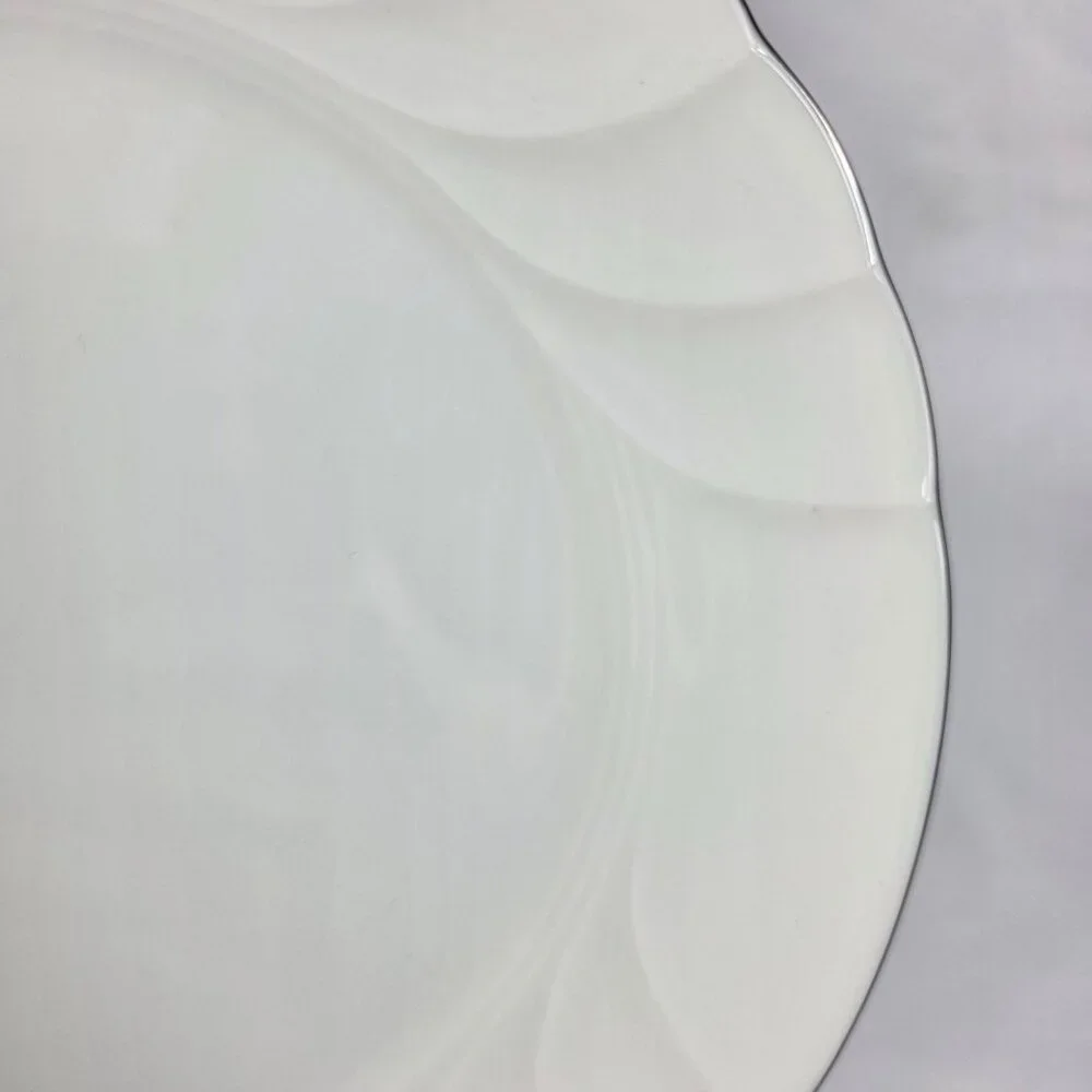 TWO Mikasa Wedding Band Platinum Salad Plates Swirled Platinum Trim